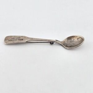 Vintage 1950 Sterling Silver Spoon Brooch Pin Media PA Centennial Souvenir 4.57g